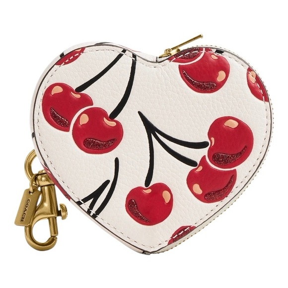 Coach Heart-Shaped Embossed Leather Coin Purse NWT All inclusion - Picture 2 of 3
